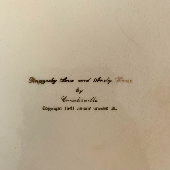 Vintage “1941” Raggedy Ann and Andy serving dish by Crooksville Pottery - Picture 6 of 6